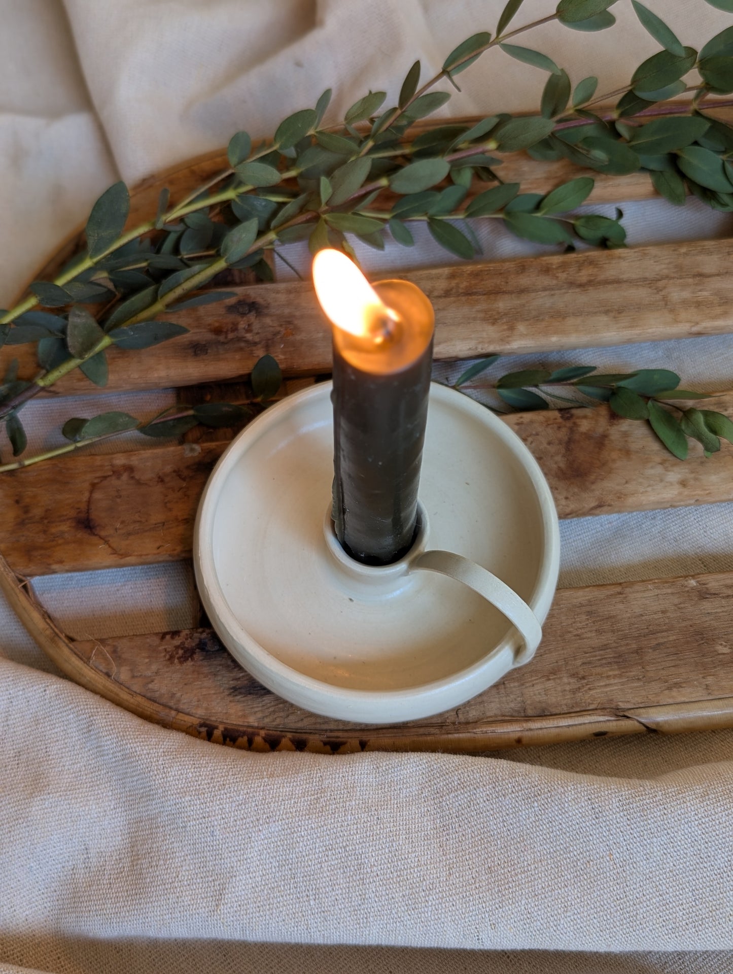 Florence Taper Candle Holder - Cream