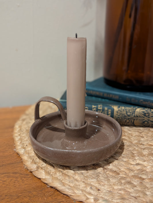 Florence Taper Candle Holder - Dark Brown
