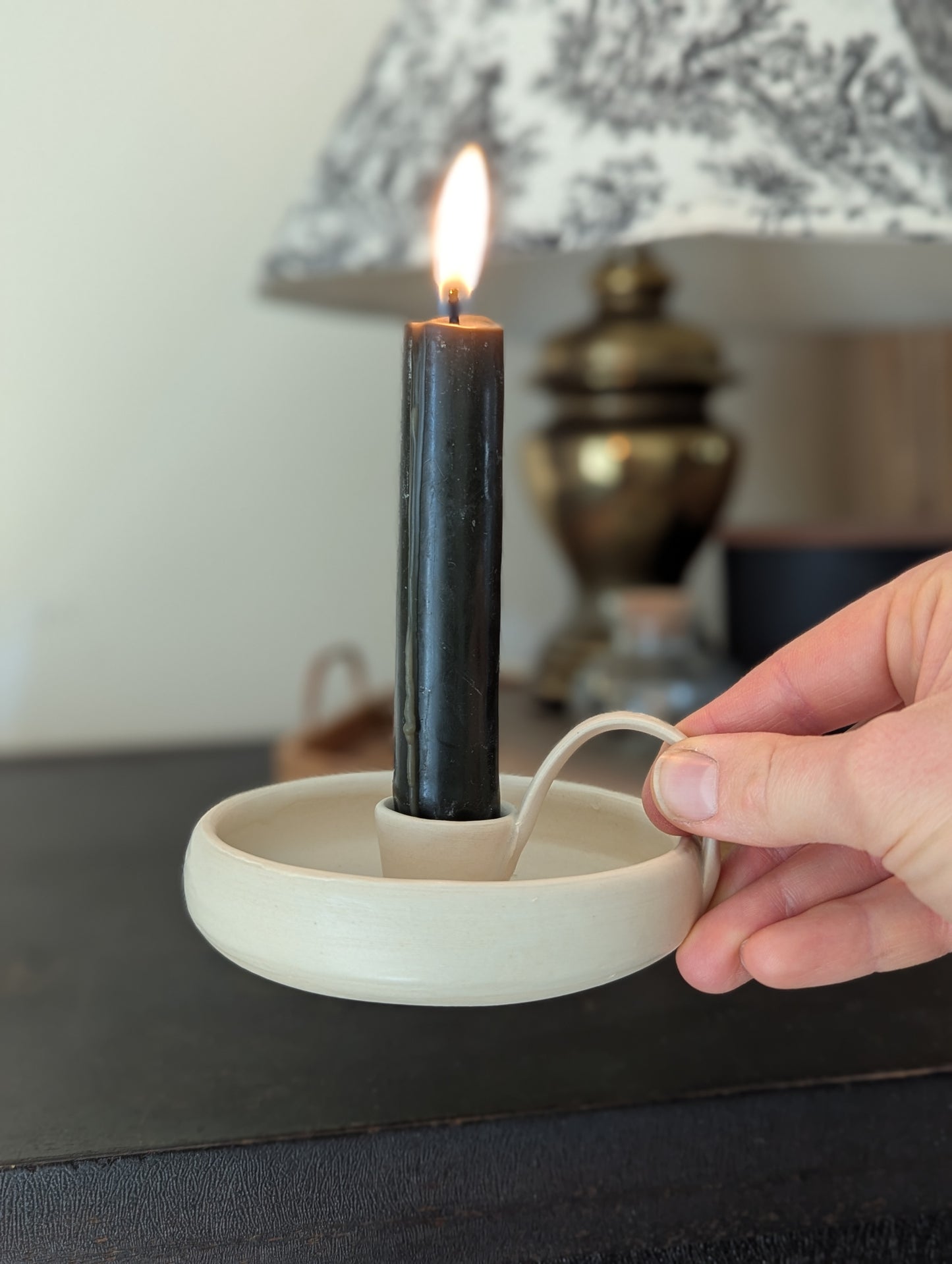 Florence Taper Candle Holder - Cream