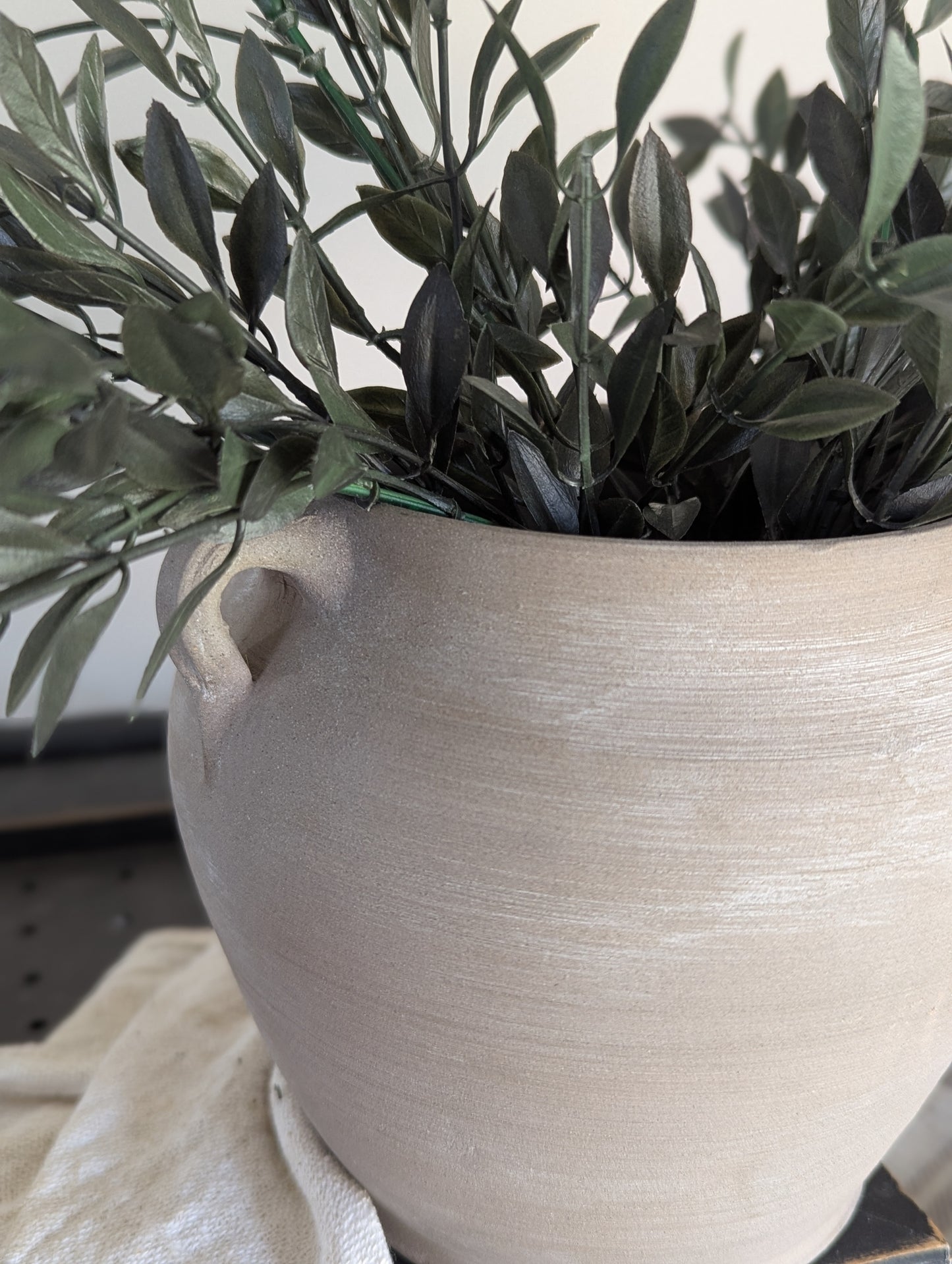 Vintage Stoneware Pot - Natural Grey