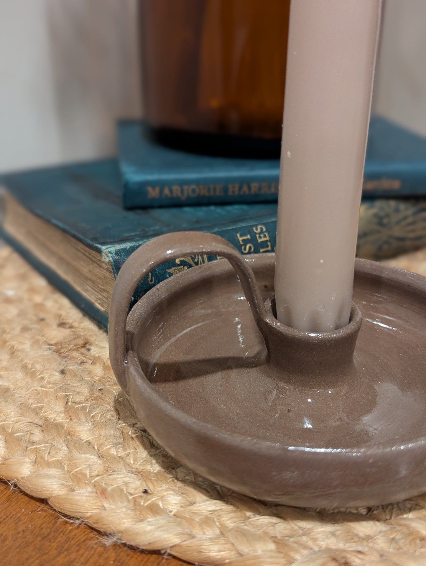 Florence Taper Candle Holder - Dark Brown