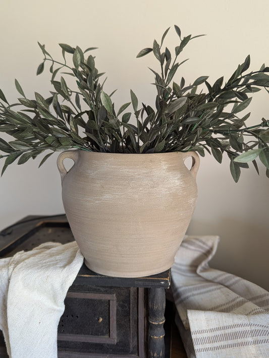 Vintage Stoneware Pot - Natural Grey