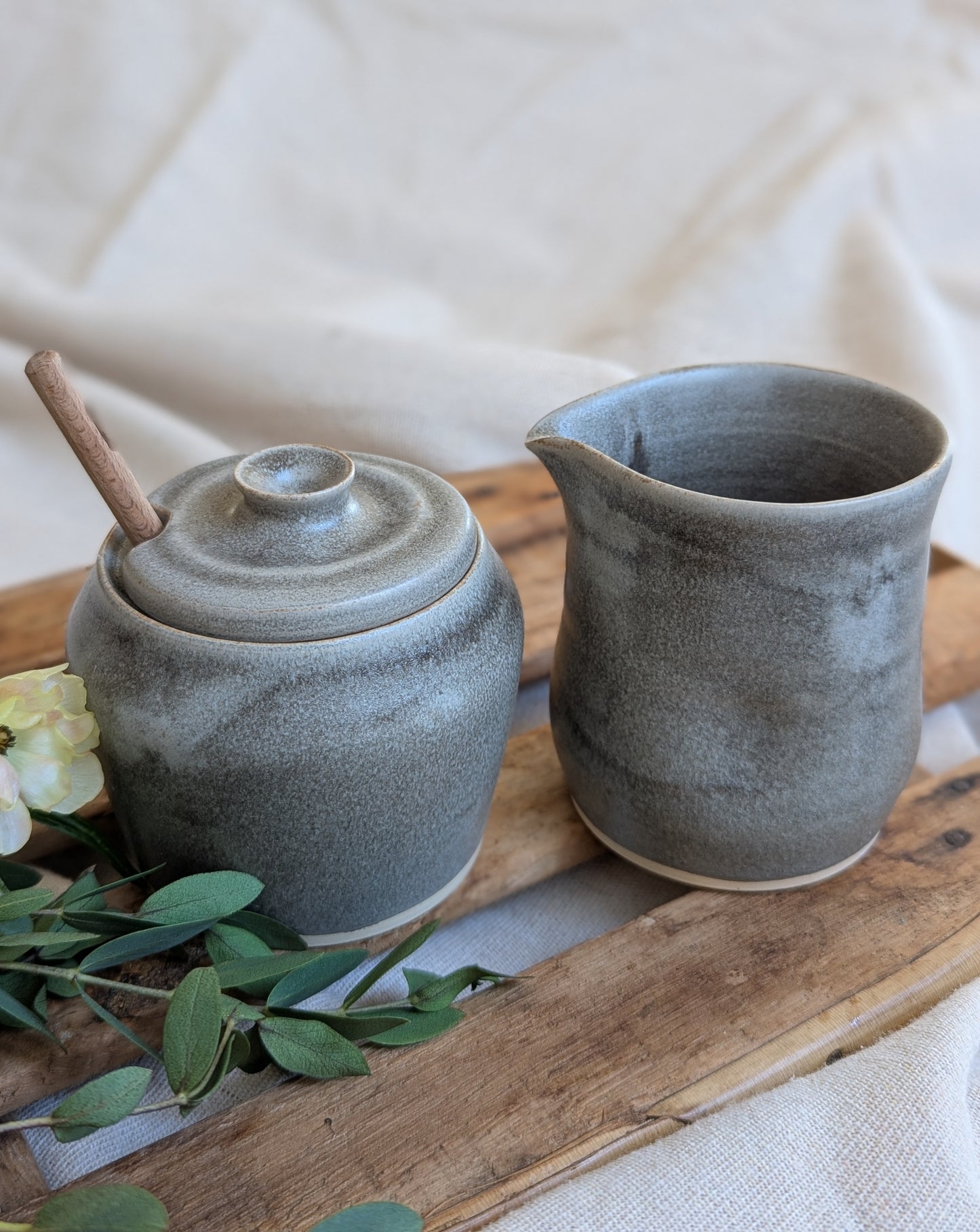 Cream and Sugar Set - Cobblestone